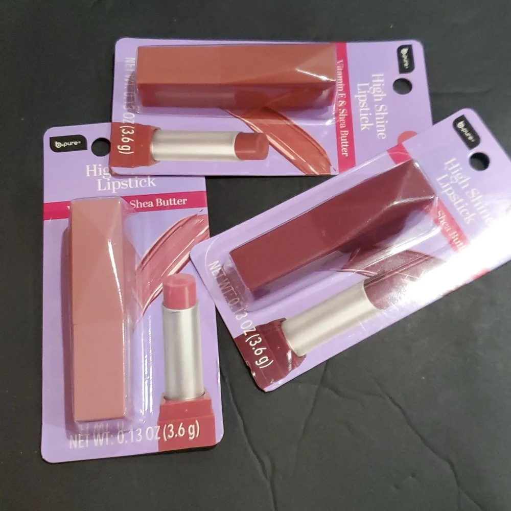 3pack‎ petal berry rosy high shine shea butter infused lipstick new